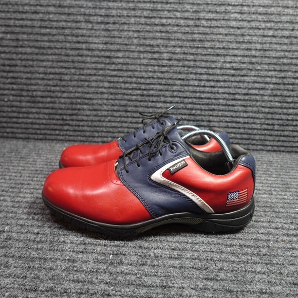FootJoy Golf Shoes Mens 11.5 REd White Blue MyJoys American Flag Leather main image 8